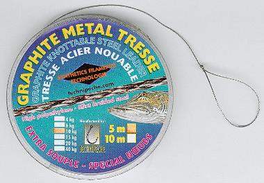 Graphite Metal tresse ideale onderlijn voor de snoekbaarsvisserij.