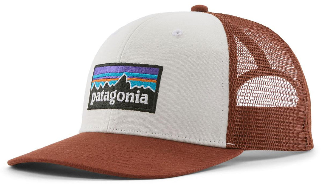 Patagonia P-6 Logo Trucker Hat White w/Tidal Teal