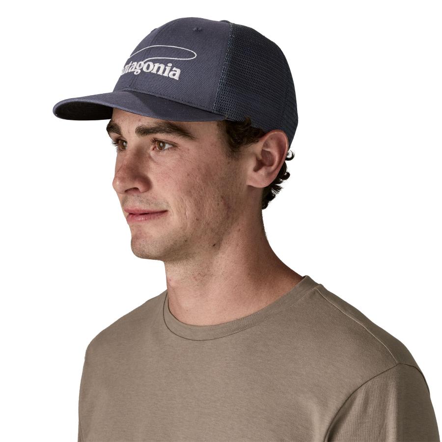 Patagonia Take a Stand Trucker Hat Casting Logo Smolder Blue