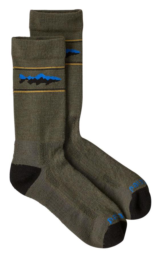 Patagonia Merino Wool Blend Crew Socks Mountain Trout: Basin Green