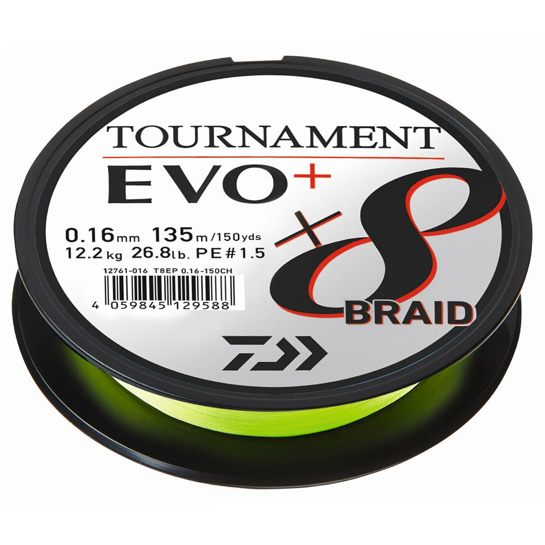 Daiwa Tournament X8 Braid EVO+ Chartreuse - 135m