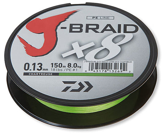Daiwa J-Braid X8 Chartreuse - 150m