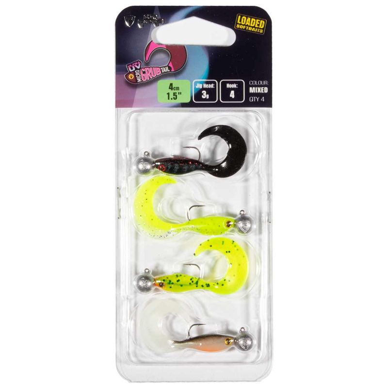 Fox Rage Ultra UV Micro Grub Tail 4cm Loaded Lure Pack