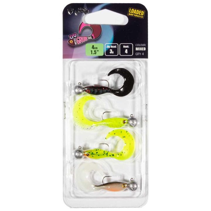 Fox Rage Ultra UV Micro Grub Tail 4cm Loaded Lure Pack