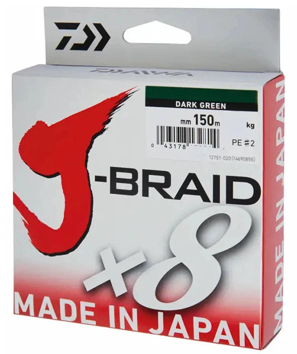 Daiwa J-Braid X8 Dark Green - 150m