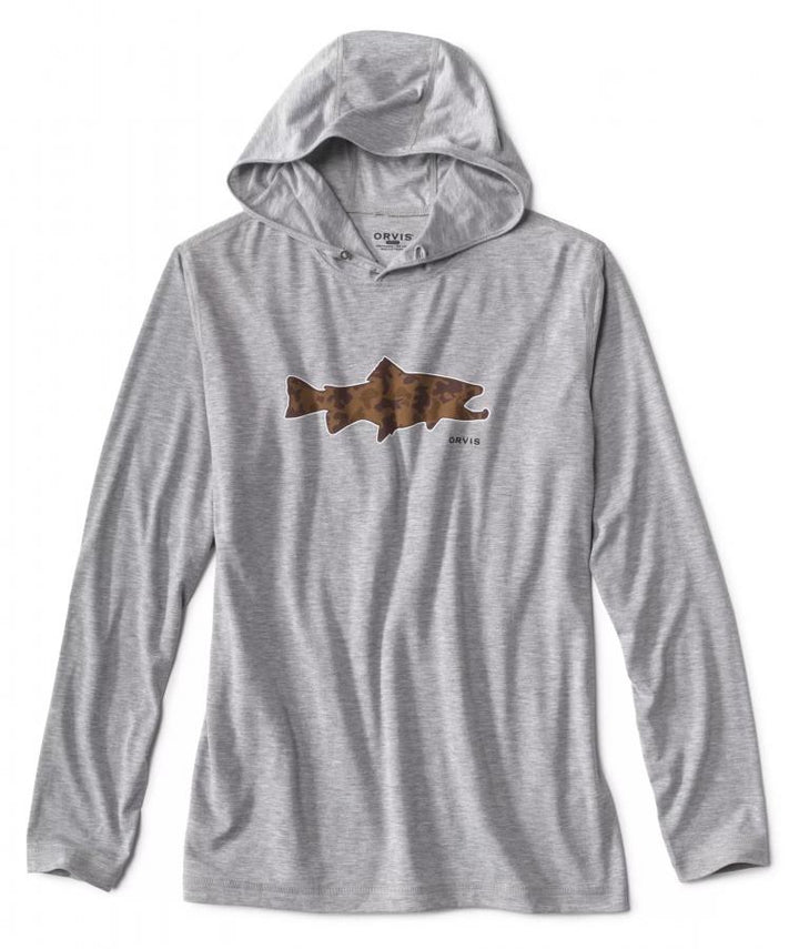 Orvis Logo Drirelease Hoodie Light Heathergrey