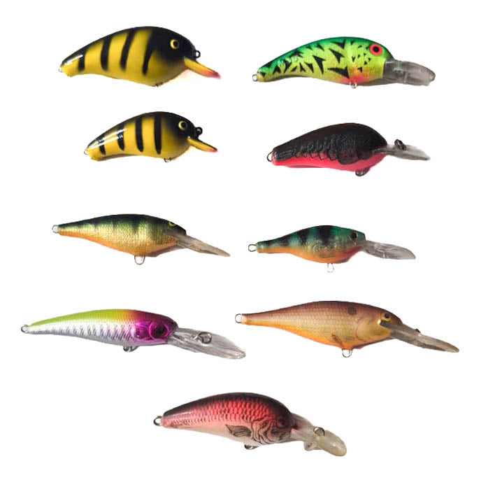 Perch Crankbait Set with Manns, Shakespeare, Rapala &amp; Bomber - Set of 9