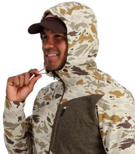 Simms CX Hoody Full Zip Ghost Camo Stone - Medium
