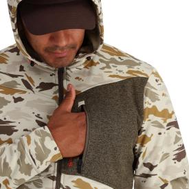 Simms CX Hoody Full Zip Ghost Camo Stone - Medium