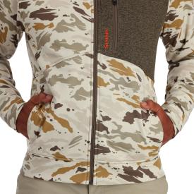 Simms CX Hoody Full Zip Ghost Camo Stone - Medium