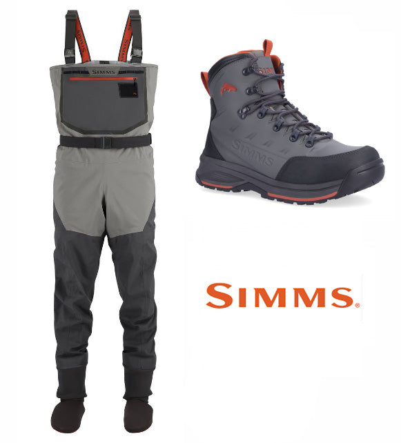 Simms Freestone Rubber Boot Set Wader Smoke