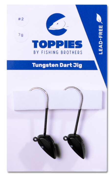 Toppies Tungsten Dart Jig Head - Black Matt