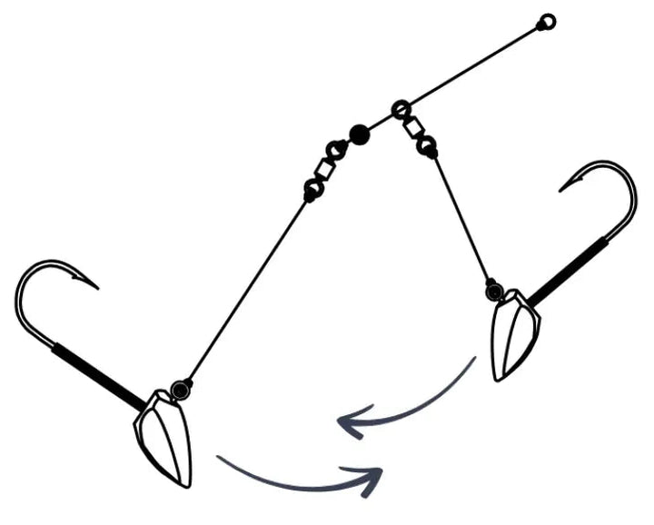 Toppies Tungsten Double Dart Rig