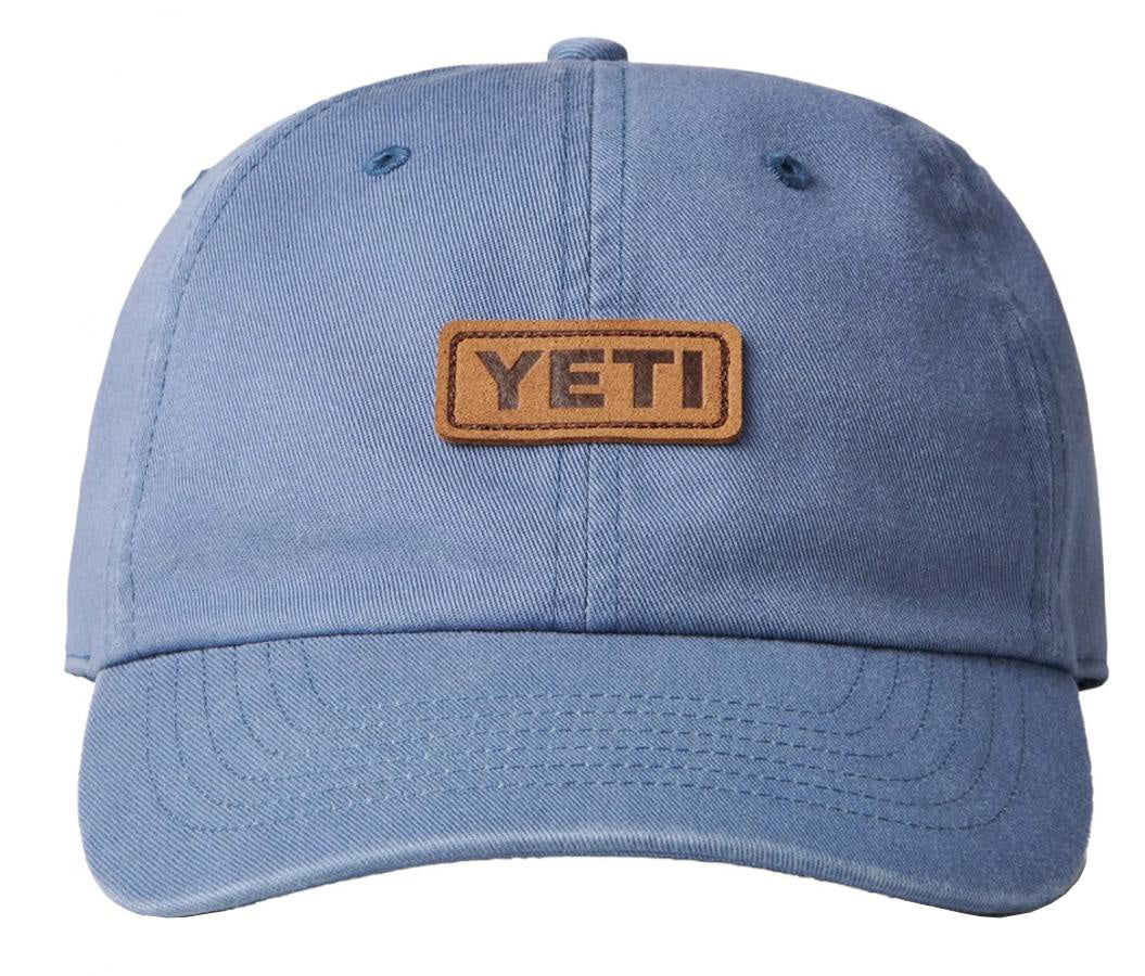 YETI Leather Logo Badge Hat Offshore Washed Blue