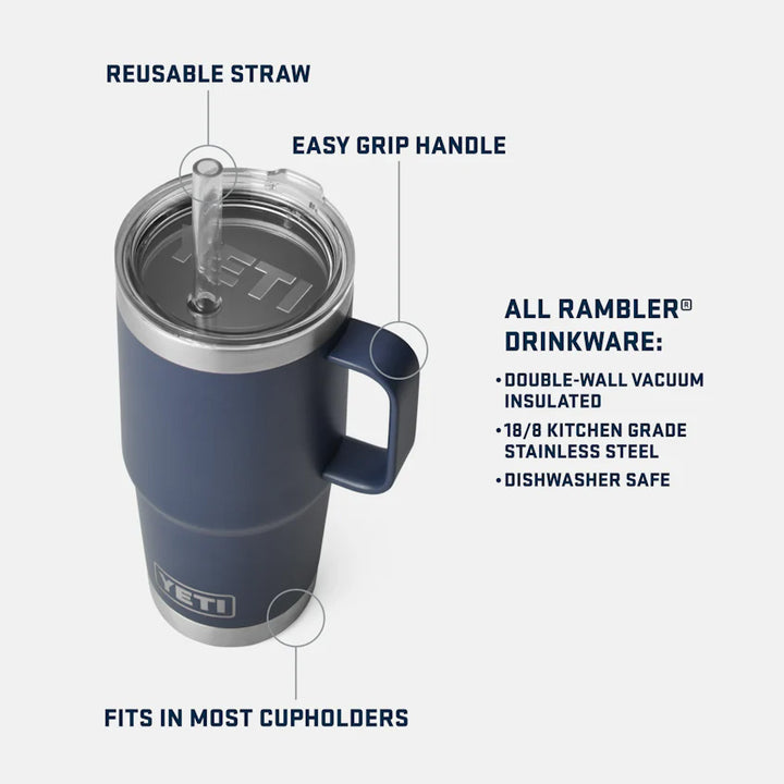 YETI Rambler 25oz Straw Mug Rescue Red