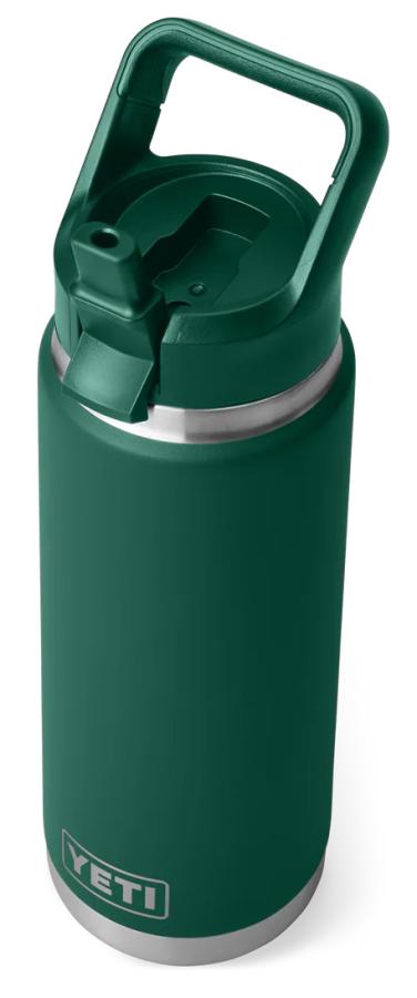 YETI Rambler 26oz Bottle Colour Matched Straw Cap Black Forest Green