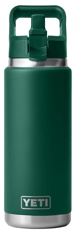 YETI Rambler 26oz Bottle Colour Matched Straw Cap Black Forest Green
