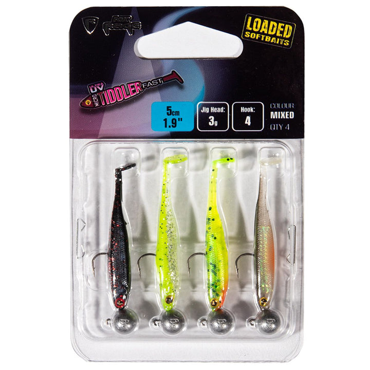 Fox Rage Ultra UV Micro Tiddler Fast 5cm Loaded Lure Pack