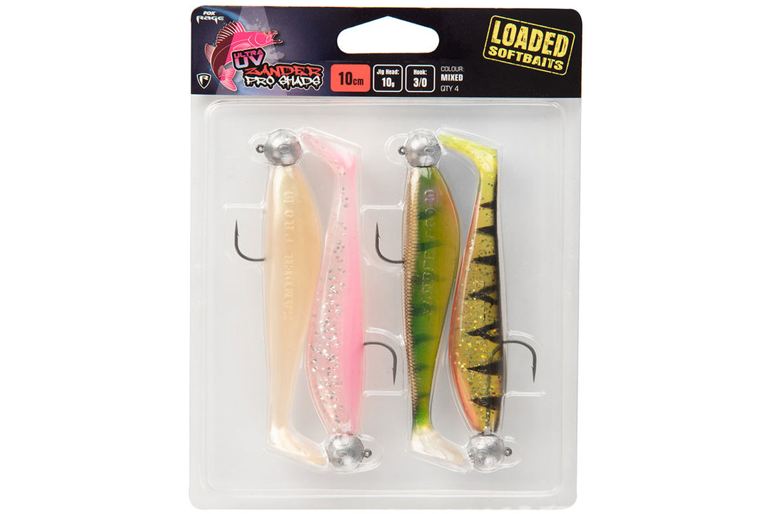 Fox Rage Zander Pro Shad UV Loaded Mixed Colour Pack