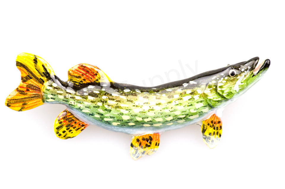 Northern Pike XL Hand Painted Pin