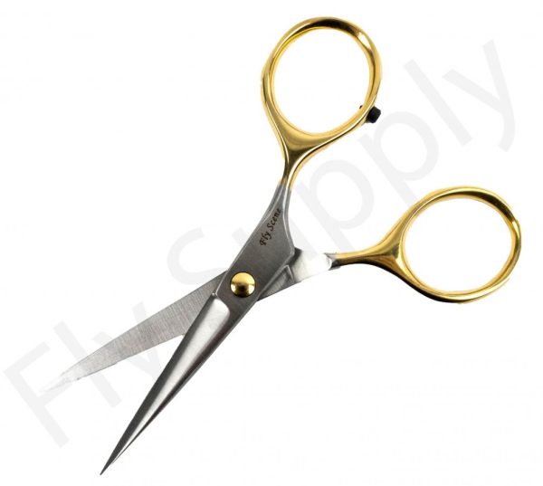 Fly Scene Gold Plated Hair Scissor Adjustable Tension 4 1/2 inch
