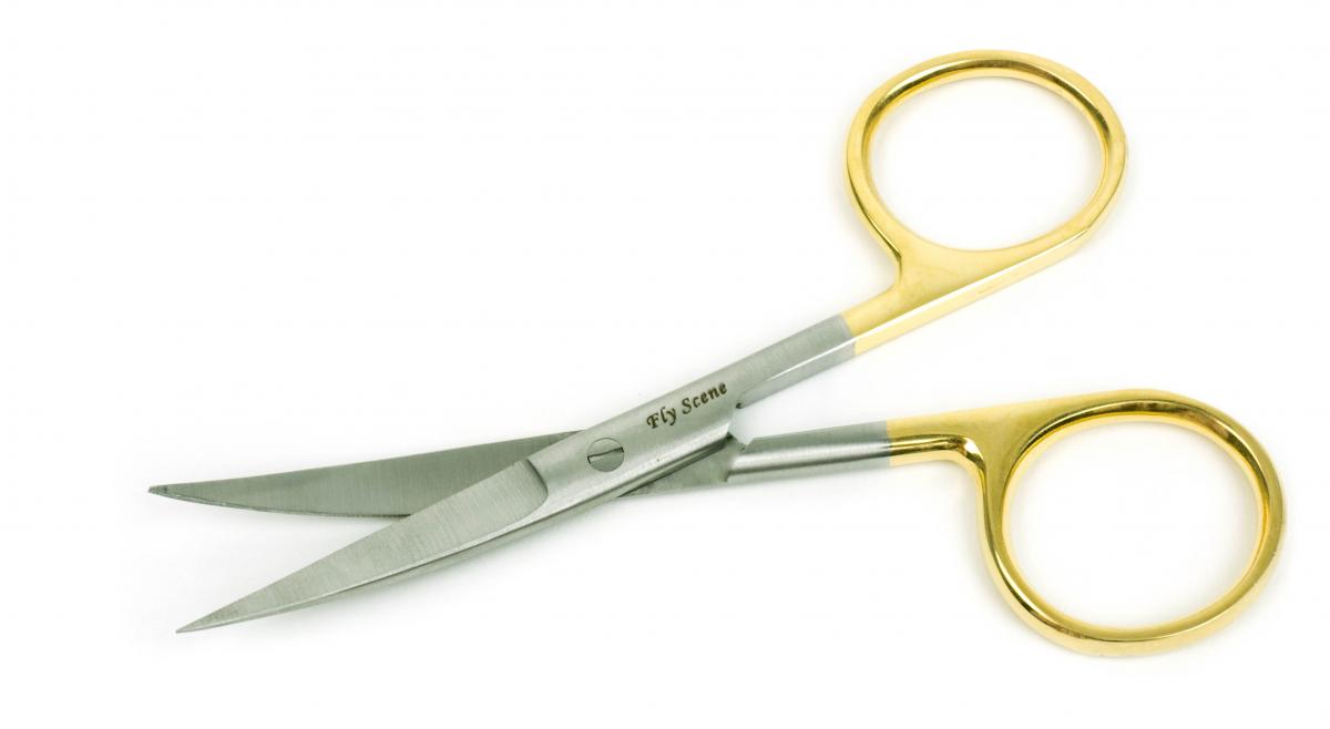 Fly Scene Gold Plated Hair Scissor Curved