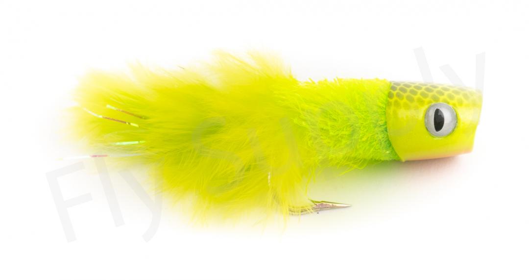 Howitzer Articulated Chartreuse Baitfish Popper Surface Seducer #2/0