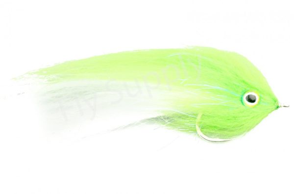 H2O Polar Fibre Chartreuse & White #2/0 Brush Baitfish