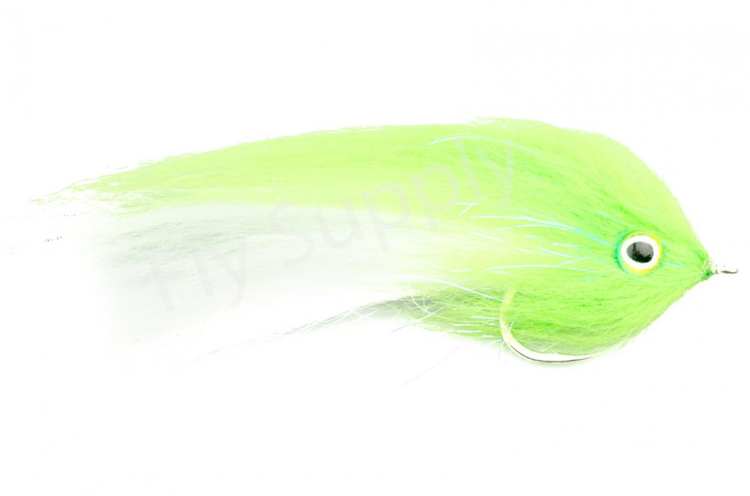 H2O Polar Fibre Chartreuse & White #1/0 Brush Baitfish