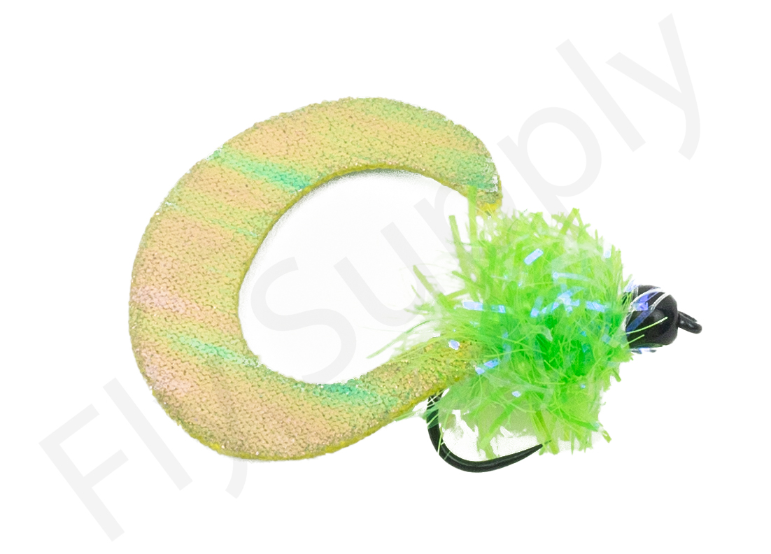 Wiggle Tail Fluo Chartreuse Trout & Perch Streamer #8