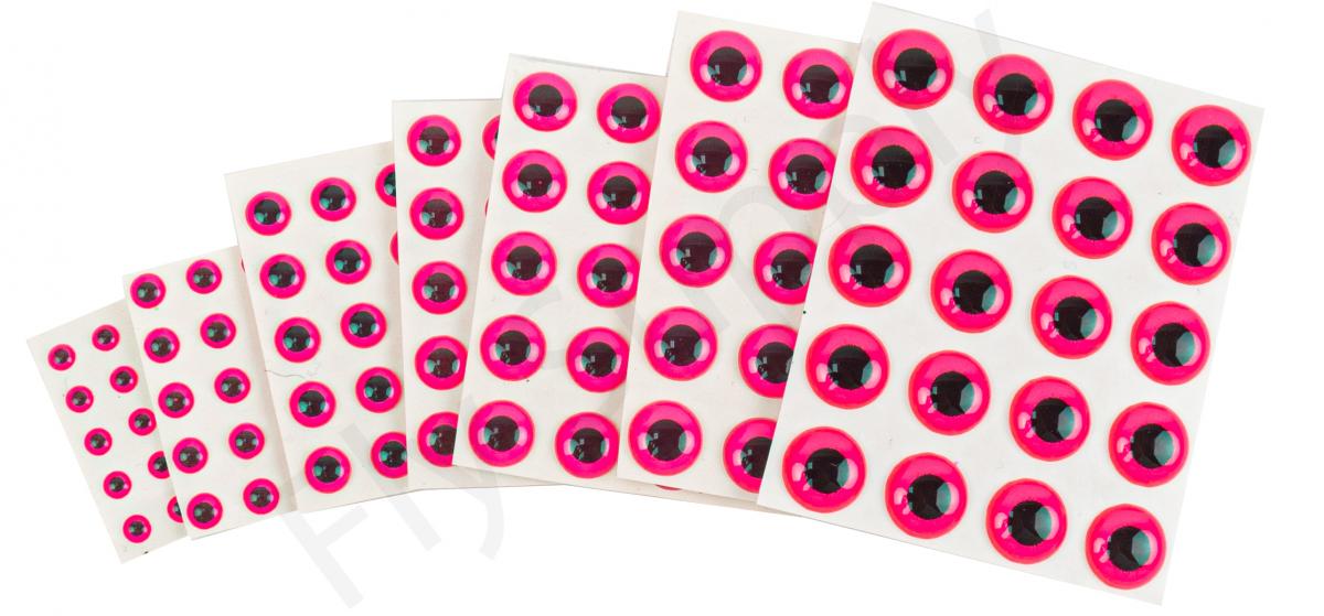 3D Epoxy Eyes Fluo Pink 20pc 3mm
