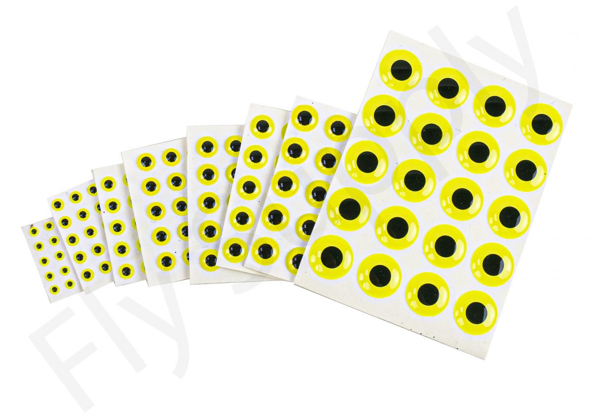 3D Epoxy Eyes Fluo Yellow 20pc 3 mm