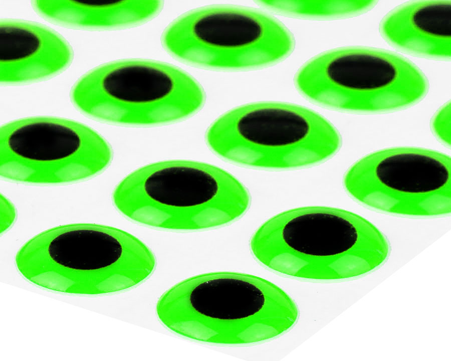 3D Epoxy Eyes Fluo Green 20pc 3mm