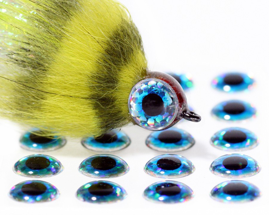 3D Epoxy Eyes Holographic Blue 20pc 4mm