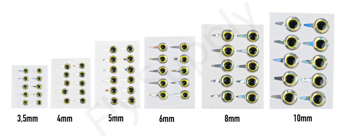 Funky Tab Eyes Mirage/Chartreuse 10pc 3.5 mm
