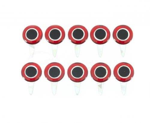 Funky Tab Eyes Red/Silver 10pc 3.5 mm