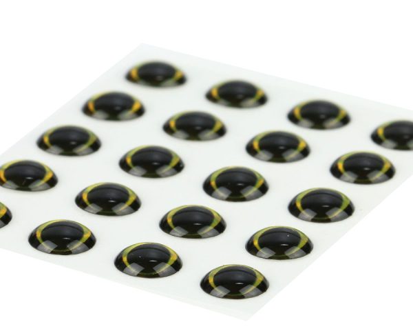 Ultra 3D Epoxy Eyes Black Gold 20pc 5mm