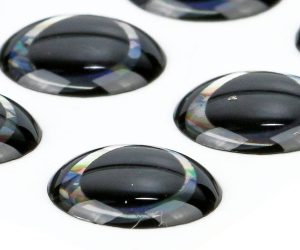 Ultra 3D Epoxy Eyes Black Silver 20pc 5mm