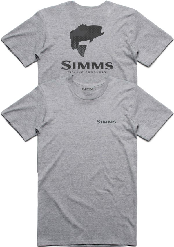 Simms Bass Hex Flo Camo T-Shirt Grey Heather L
