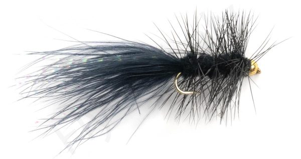 Euro Flies Goldbead Wooly Bugger Black #12