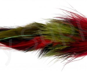 Pike Feather Olive/Red Streamer #6/0