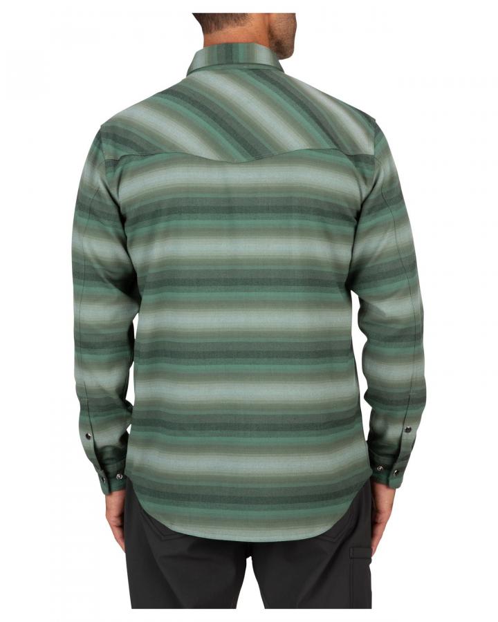 Simms Gallatin Flannel Shirt Moss Stripe S