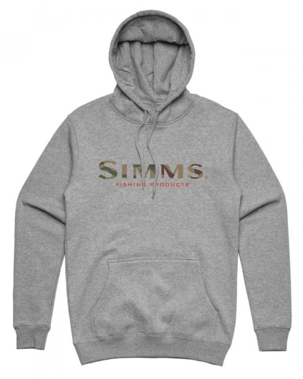 Simms Logo Hoody Grey Heather S