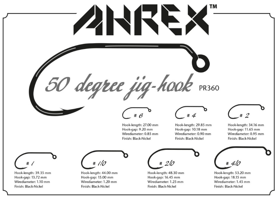 Ahrex PR360 – 50 Degree Jig Hooks –