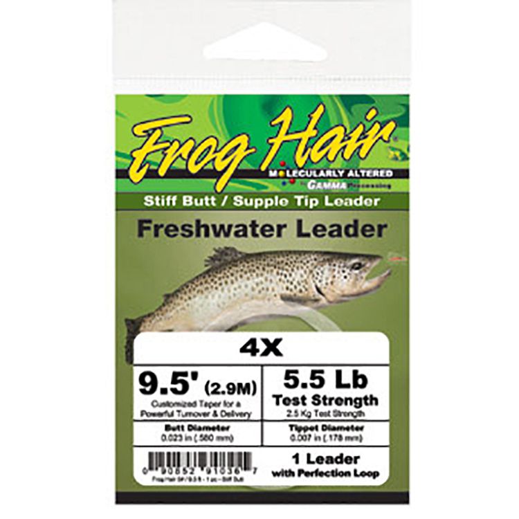 FROG HAIR Stiff Butt freshwater 9.5ft Tapered Leaders