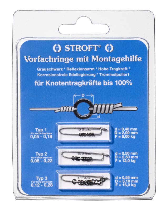 Stroft Tippet Rings 30pc All Sizes On Clips –