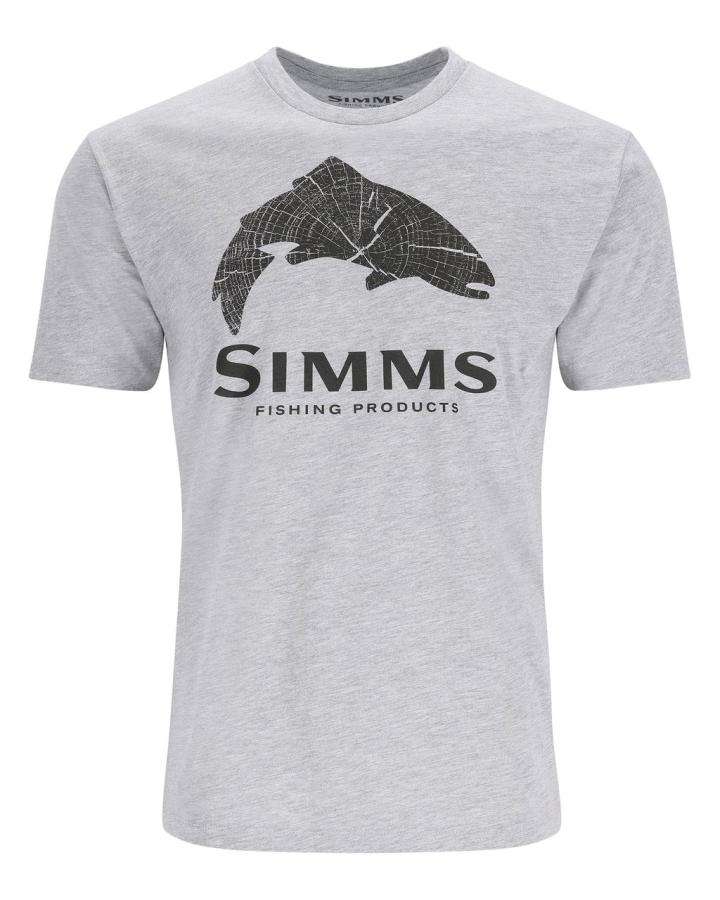 Simms Wood Trout Fill T-Shirt Grey Heather