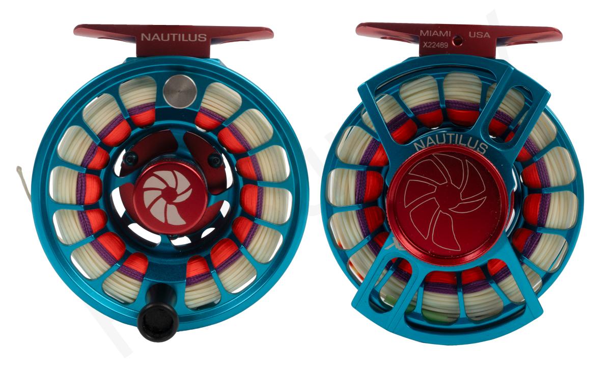 Nautilus X-Series XS Custom Turquoise Finish With Red Compartments #2/4 Reel - DEMO MODEL