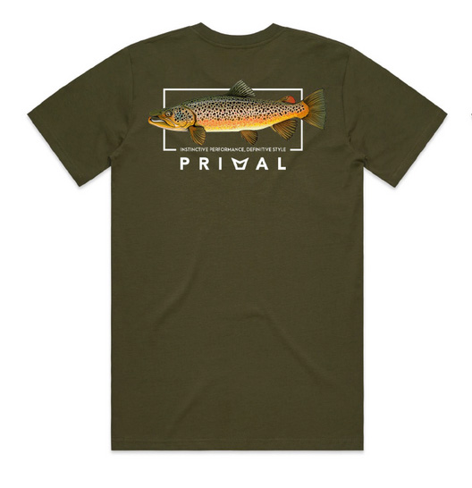Primal Artist Tee Brown Trout Olive